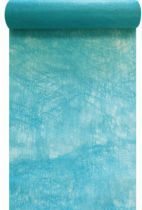 Chemin de table intiss bleu turquoise 30cm x 10m